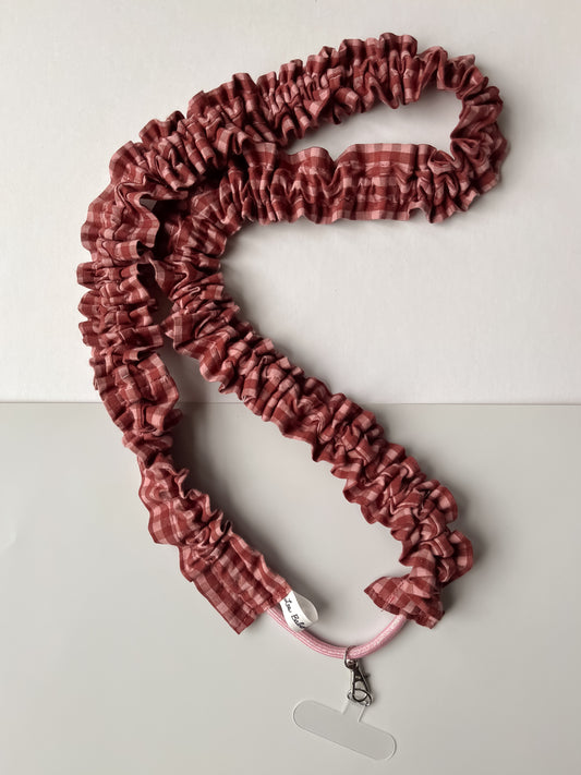 Cordon téléphone froufrou "Prune"