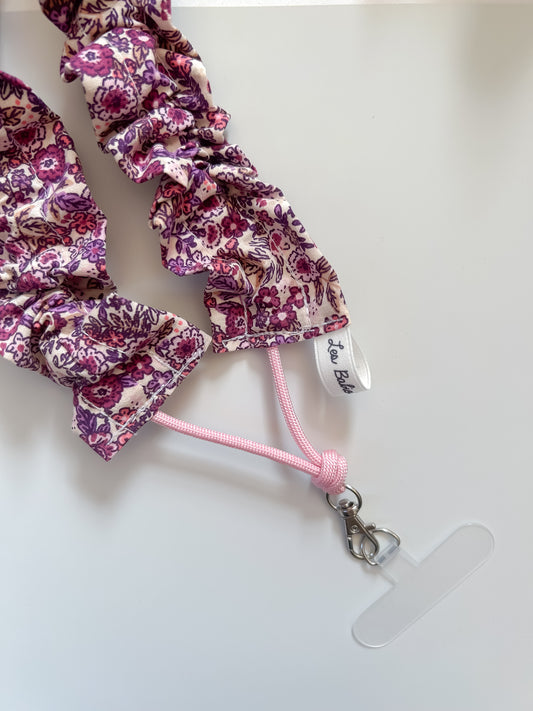 Cordon téléphone froufrou "Violette"